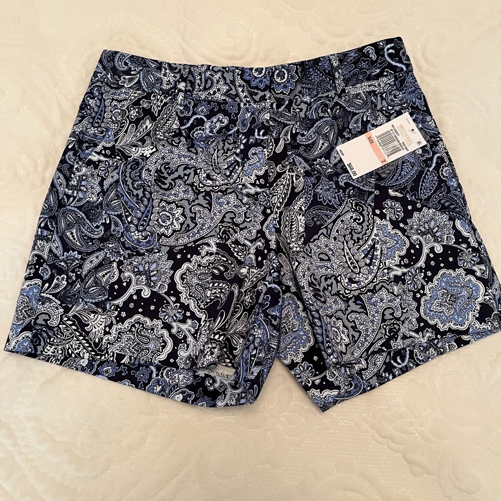 NWT Michael Kors cotton blue paisley shorts🌷